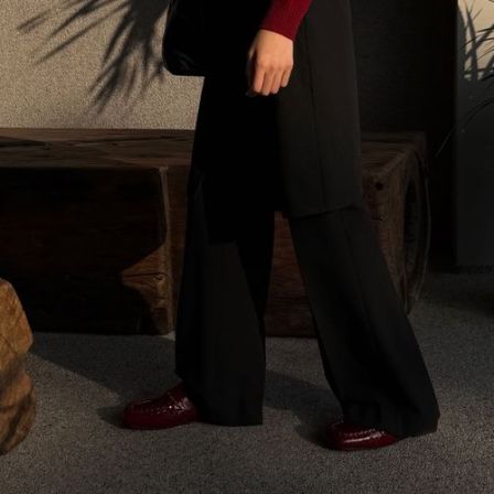 小发喵「鳄鱼肌理压纹方头乐福｜手工缉边奢韵老钱式松弛摩登风」