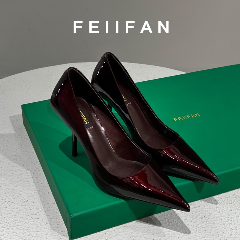 红色高跟鞋2025春秋新款细跟高级感轻奢气质百搭单鞋女7596主图