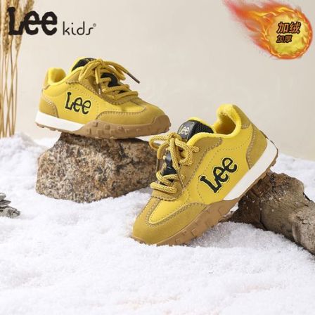 Leekids冬季新款儿童加绒防水运动鞋时尚保暖男童女童户外鞋防滑