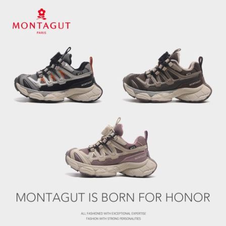 Montagut梦特娇冬季新款男女童加绒潮款防滑运动鞋BG59319