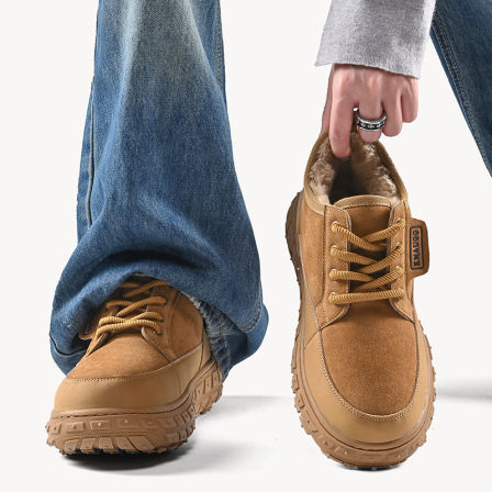 桑坡羊皮毛一体雪地靴男女冬季加绒加厚保暖防水防滑东北户外棉鞋