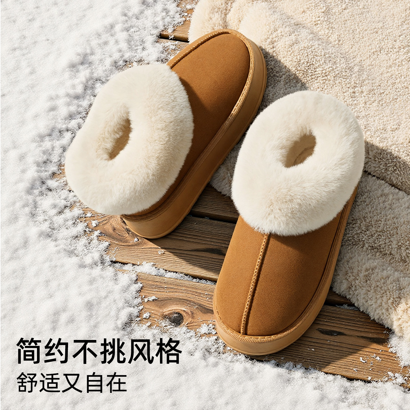 张凯丽雪地靴女款2025冬季新款加厚加绒保暖防滑毛绒外穿雪地靴子主图