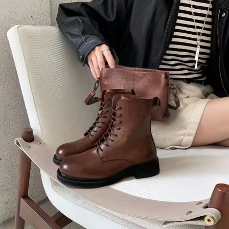 TB 全手工真皮马皮冬圆头英伦复古风马丁靴女 238-2