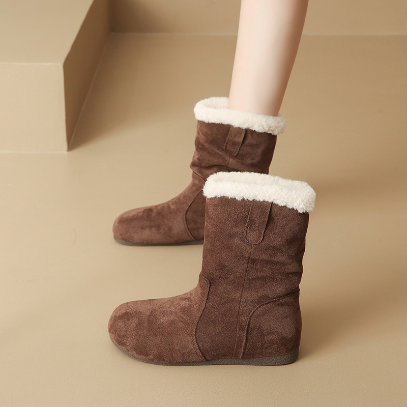 内增高勃肯短靴子女2025新款冬季加绒加厚保暖棉鞋中筒雪地靴女款主图