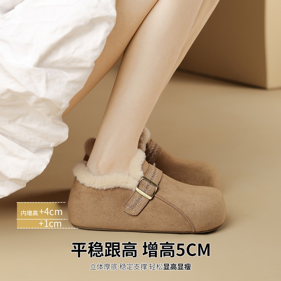 【FOXER】新款秋冬加绒全包勃肯鞋通勤百搭舒适休闲女鞋一脚蹬显高主图