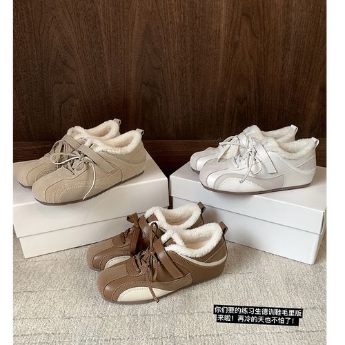 【苏茵茵sheii 】赛车鞋~毛毛内里秋冬新款拼色休闲鞋女E5409015主图