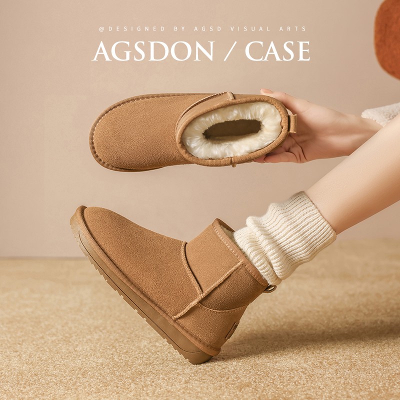 【奥古狮登】雪地靴冬季保暖厚底3CM加绒加厚棉鞋9420AA主图