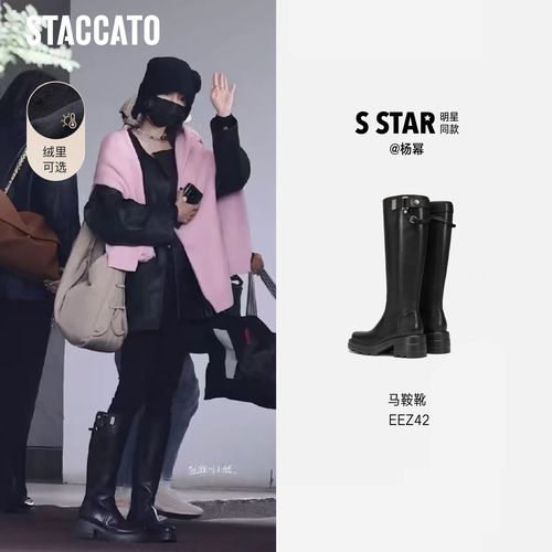 杨幂同款思加图2025新款马鞍靴英伦风骑士靴厚底加绒长靴EEZ42DG5主图