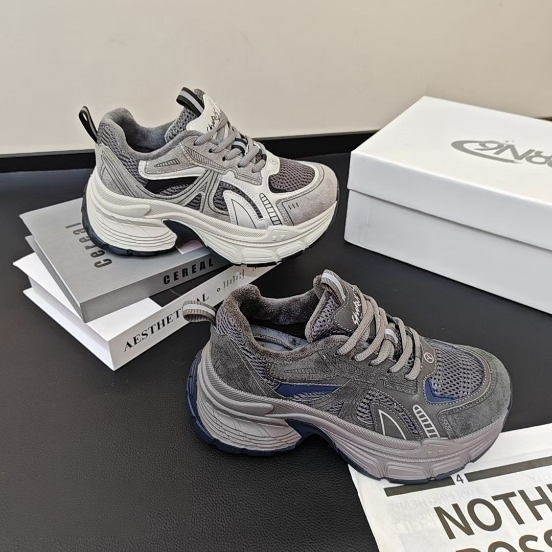 【龙姐专属】厚底老爹鞋2025时尚百搭加绒休闲鞋5820 跟高5.5CM主图