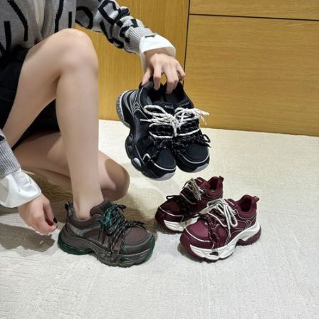 【人鱼碧祺】秋冬新款马毛轻便舒适老爹鞋女 防水设计休闲鞋 2126-1