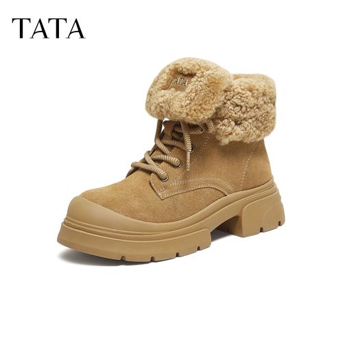 【琥珀流光】TATA他她2025冬新款商场同款复古时尚马丁靴子SWD01DD5主图