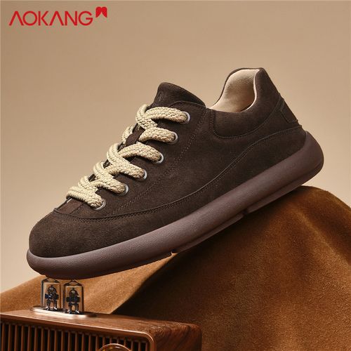 Aokang/奥康官方正品男士时尚百搭保暖复古宽楦低帮德训休闲板鞋主图
