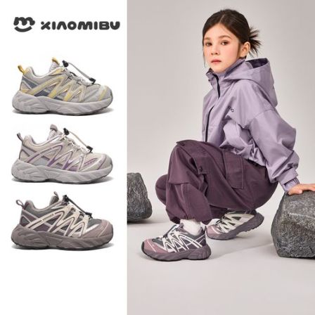 小米步·【积木】女童加绒运动鞋2025冬季户外休闲儿童软底老爹鞋