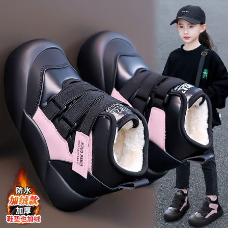 官网C&K女童雪地靴2025冬季新款儿童皮毛一体防水棉鞋中大童女孩