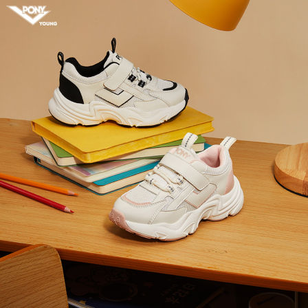 pony儿童运动鞋男童女童跑步鞋小白鞋复古老爹鞋学生时尚运动鞋