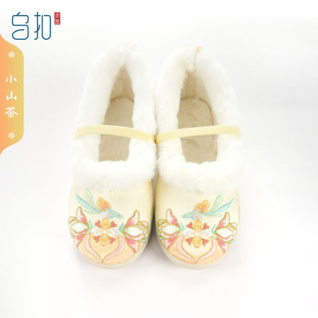 乌扣.小山茶 女童汉服绣花鞋儿童中国风古装搭配鞋子保暖