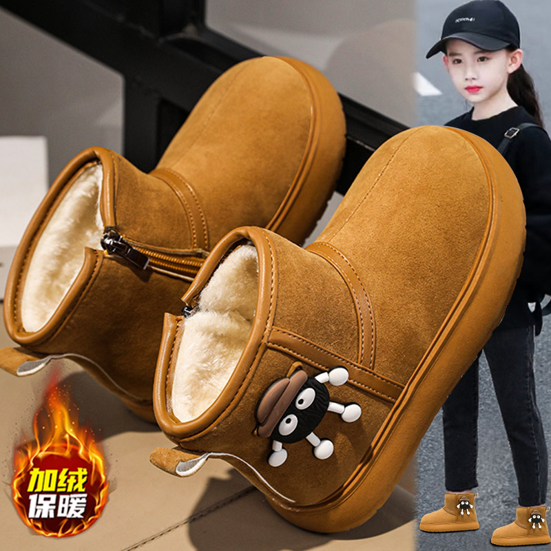 官网C&K女童雪地靴2025新款冬季加绒加厚儿童棉靴中大童保暖棉鞋主图