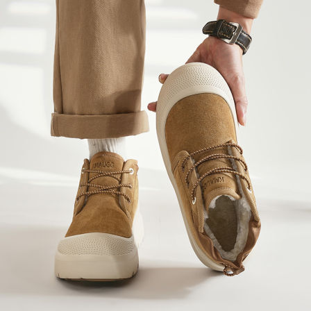 王一博同款雪地靴男冬季2025新款厚底防滑加绒保暖情侣潮牌大棉鞋