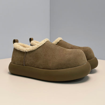 男士保暖棉鞋小土豆全包勃肯面包鞋男女情侣款冬季加绒毛毛雪地靴