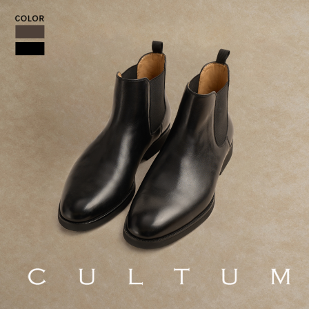【头层牛皮】CULTUM真皮切尔西短靴秋冬季男士款尖头皮鞋