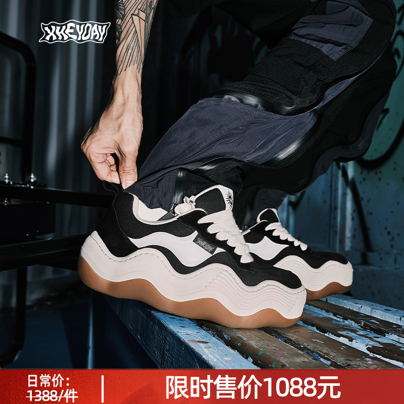 【限时活动】HEYDAY檀健次同款低帮波浪鞋休闲百搭帆布厚底面包鞋主图