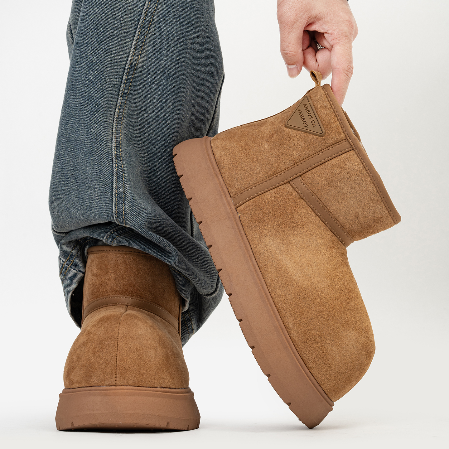 丑萌大头雪地靴男女冬季加绒户外卡皮巴拉厚底面包靴保暖东北棉鞋主图