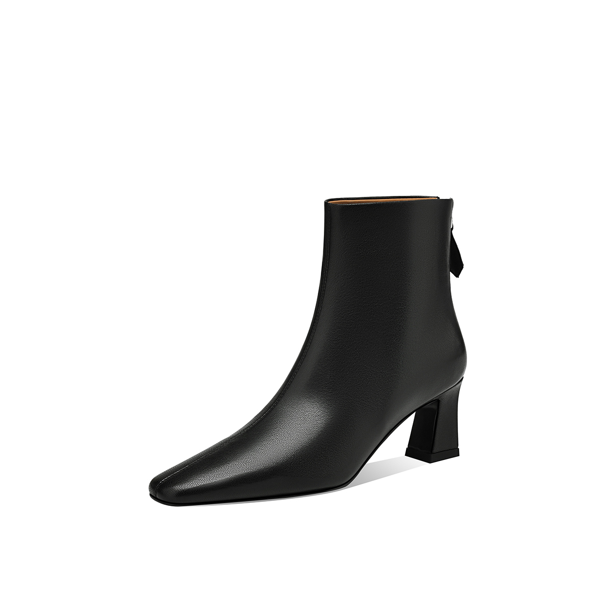 【思婕kiki专享】法式粗跟短靴女真皮踝靴气质秋冬中跟靴子017824主图