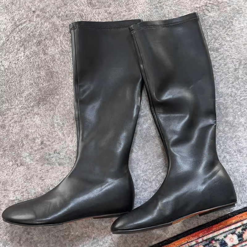 LUNA 羊皮高筒靴 小腿保暖神器 内增高3CM  XZ00681主图