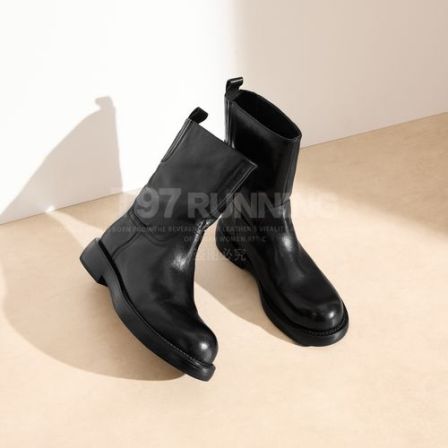 2025秋冬新款复古百搭水洗小牛皮一脚蹬真皮短靴G2969