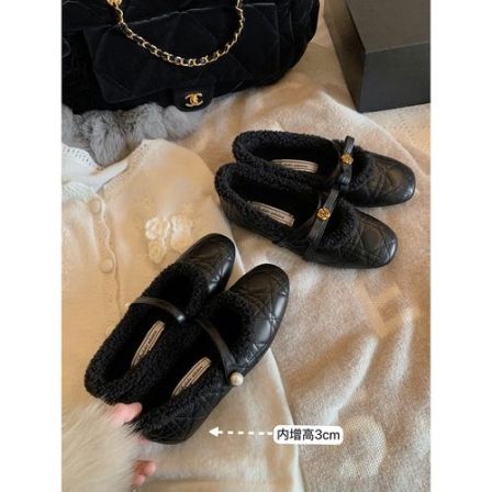 【限50双】葡萄妈studiolee 增高3cm小香风菱格珍珠山茶花玛丽珍鞋