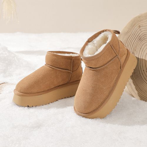 【奥古狮登】厚底雪地靴女冬季加绒加厚4.5CM跟高934092AA主图