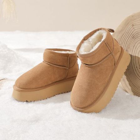 【奥古狮登】厚底雪地靴女冬季加绒加厚4.5CM跟高934092AA