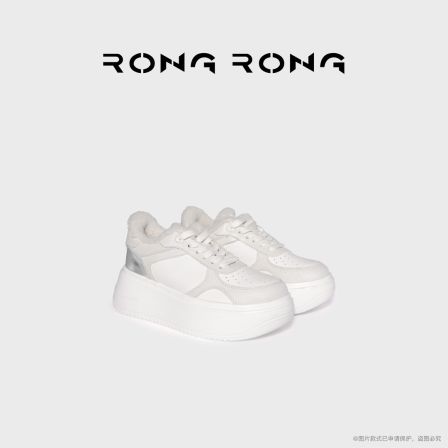 溶溶RONGRONG 牛皮面加厚羊毛里防滑保暖发泡厚底毛毛鞋20588-20