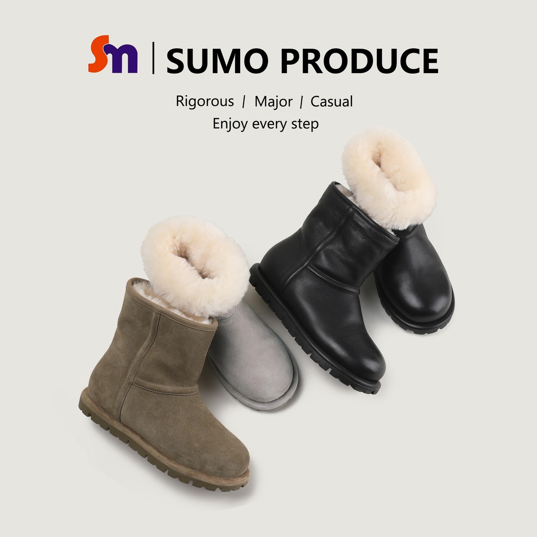 素陌冬季羊皮毛一体雪地靴女加厚保暖棉鞋防滑内增高中筒靴子5277主图