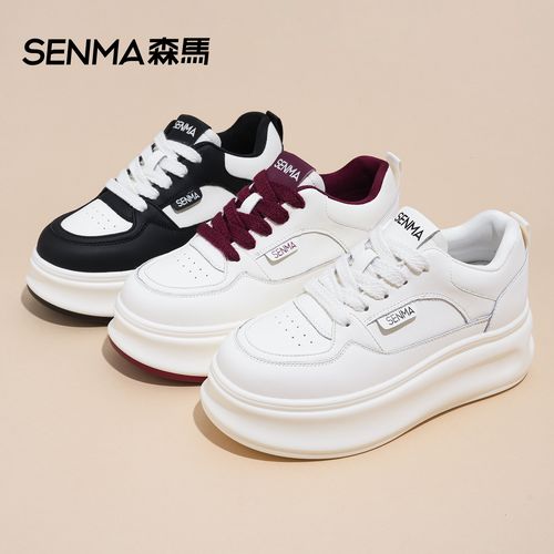 SENMA/森马【隐形增高6cm】2025四季百搭小白鞋新款ins时尚休闲女鞋主图