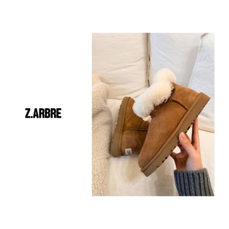 Z.ARBRE 定投A级皮料 超软超轻超保暖羊毛皮毛一体100%休闲鞋女