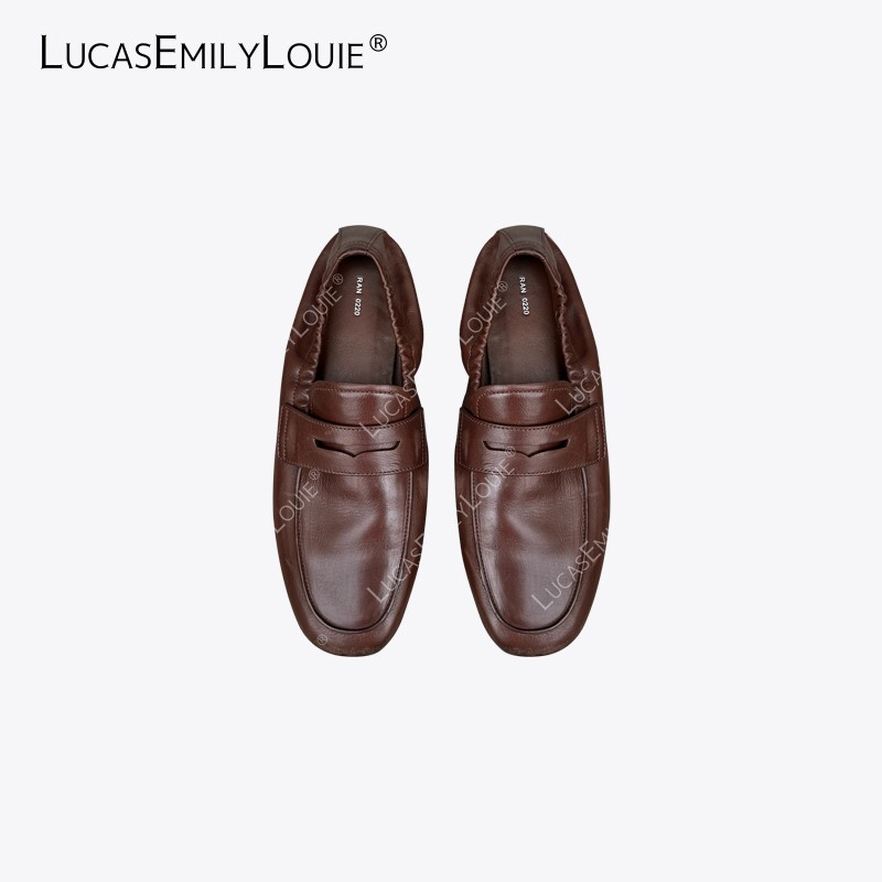 LUCASEMILYLOUIE 欢姐0220复古擦旧一脚蹬乐福鞋平底小皮鞋250135主图