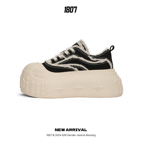 1807 INF-008 GOTHIC LACE UP哥特厚底帆布鞋解构版厚底增高男女主图