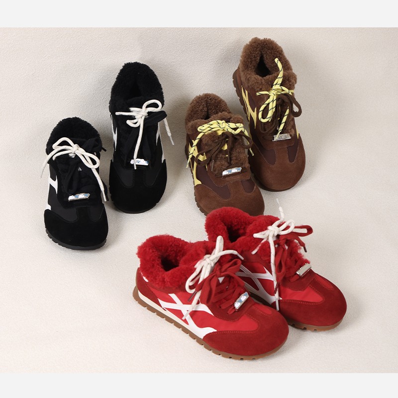 麻享【羊羔毛真皮德训鞋】100羊毛内里牛皮运动女鞋阿甘鞋FSY51434主图