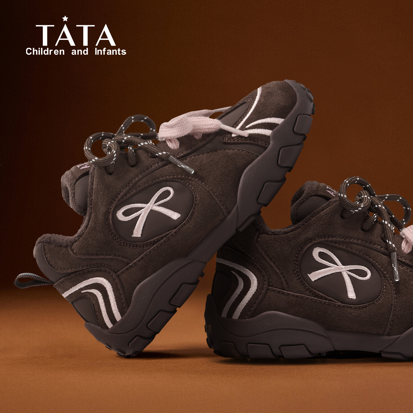 TATA他她童鞋运动鞋童鞋加绒保暖阿甘鞋户外登山鞋防滑女童鞋子主图