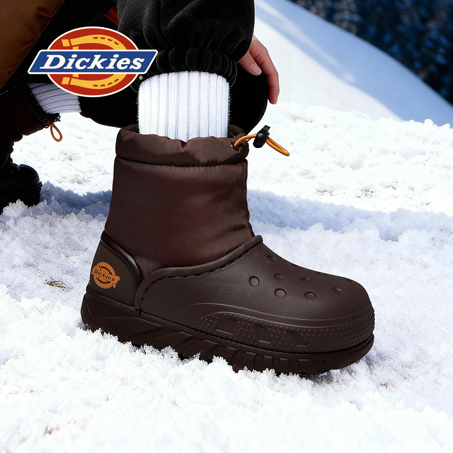 Dickies儿童雪靴男童棉靴2025冬季新款加绒保暖防泼水户外童鞋主图