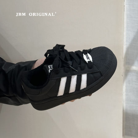 JBM 潮牌新款儿童贝壳头加绒板鞋2025冬男女童休闲百搭二棉运动鞋