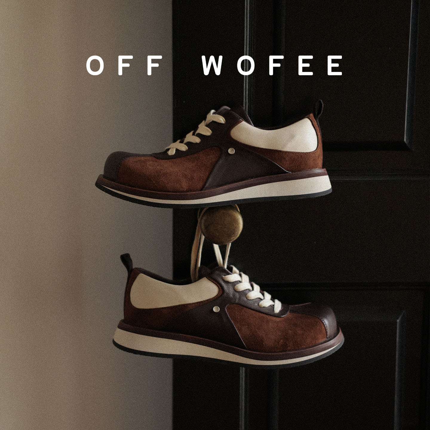 OFFWOFEE秋冬牛皮复古高级阿甘鞋美拉德棕咖色麂皮绒休闲运动鞋主图