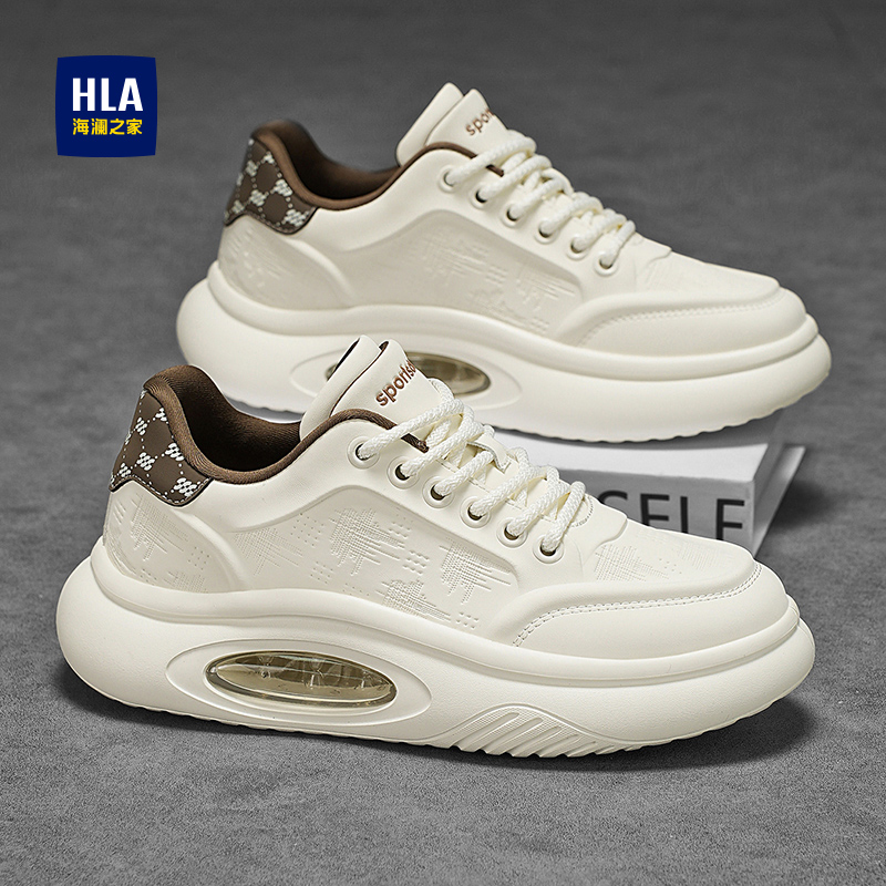 海澜之家男鞋冬季2025新款厚底增高气垫软底运动板鞋小白鞋男潮鞋主图