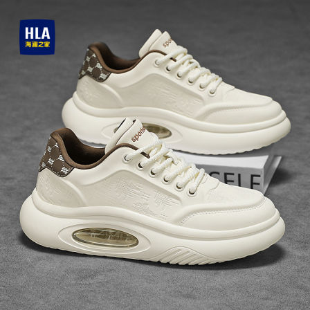 海澜之家男鞋冬季2025新款厚底增高气垫软底运动板鞋小白鞋男潮鞋