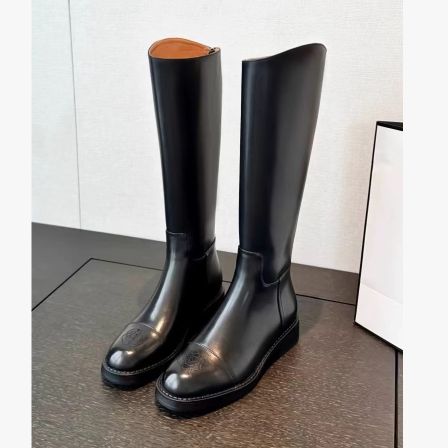 12.6+【跑单限购】 刺绣山茶花后拉链高筒长靴骑士靴628#NO退NO换