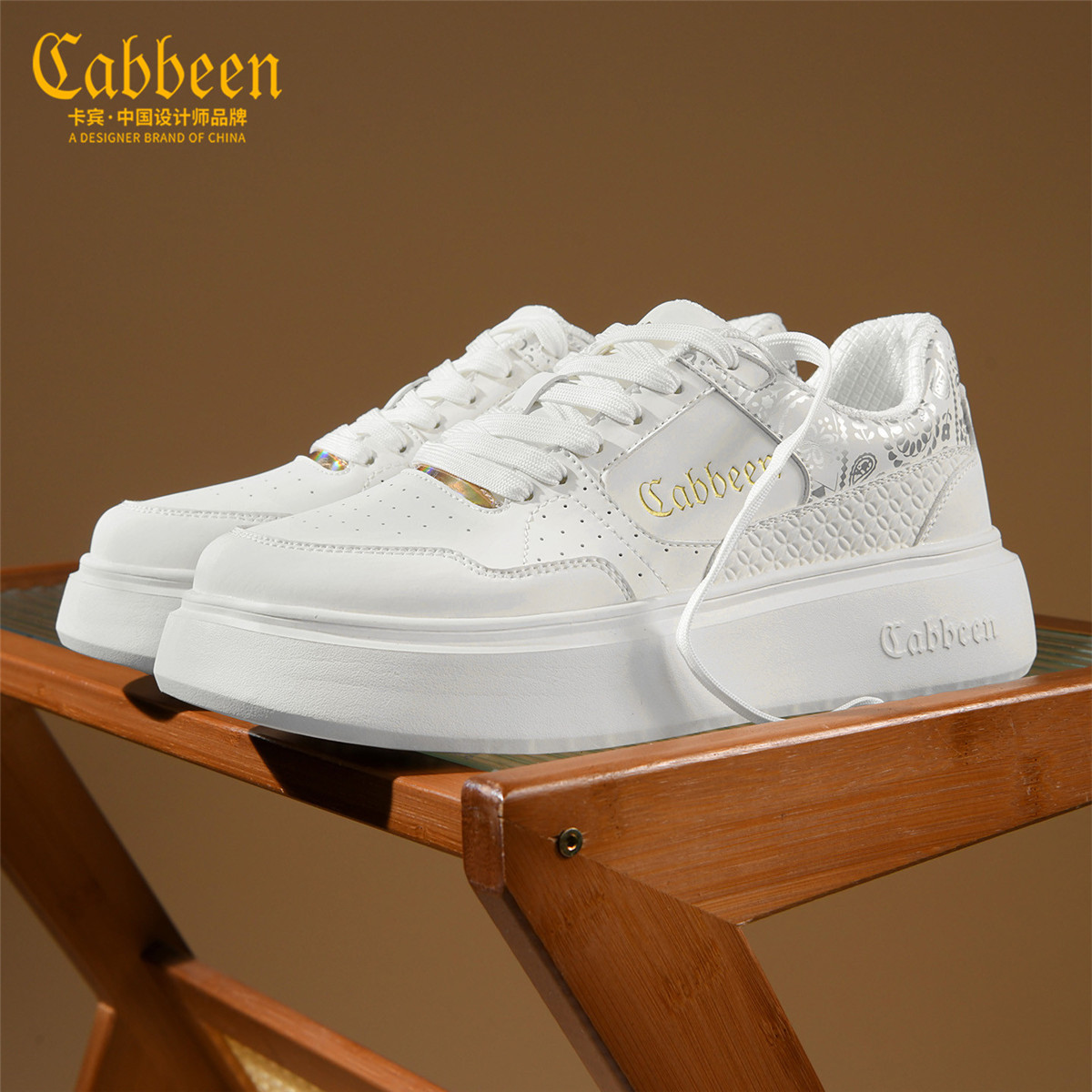 卡宾正品鞋子男鞋2025新款冬百搭厚底男生小白鞋冬天运动休闲板鞋主图