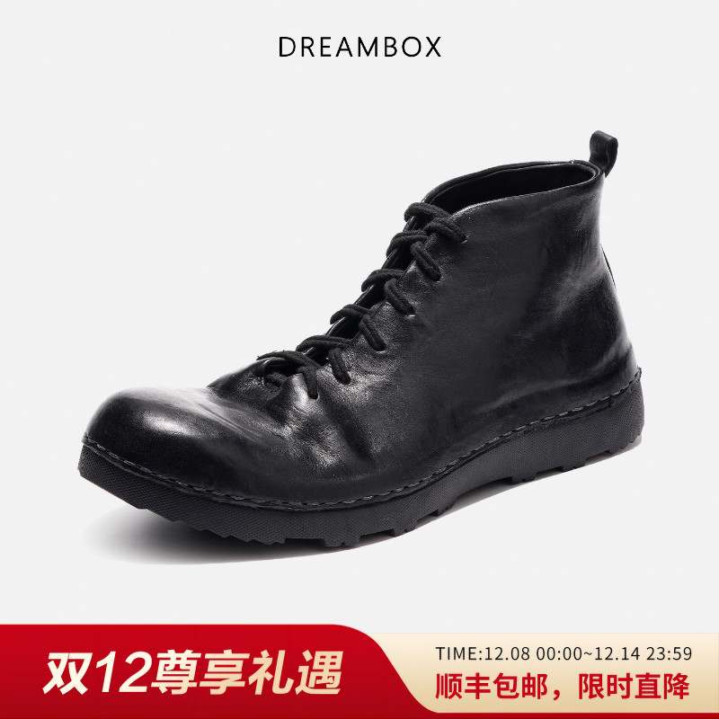 dreambox钧博棉鞋水洗马皮高帮男鞋2025新款工装靴加绒保暖马丁靴主图