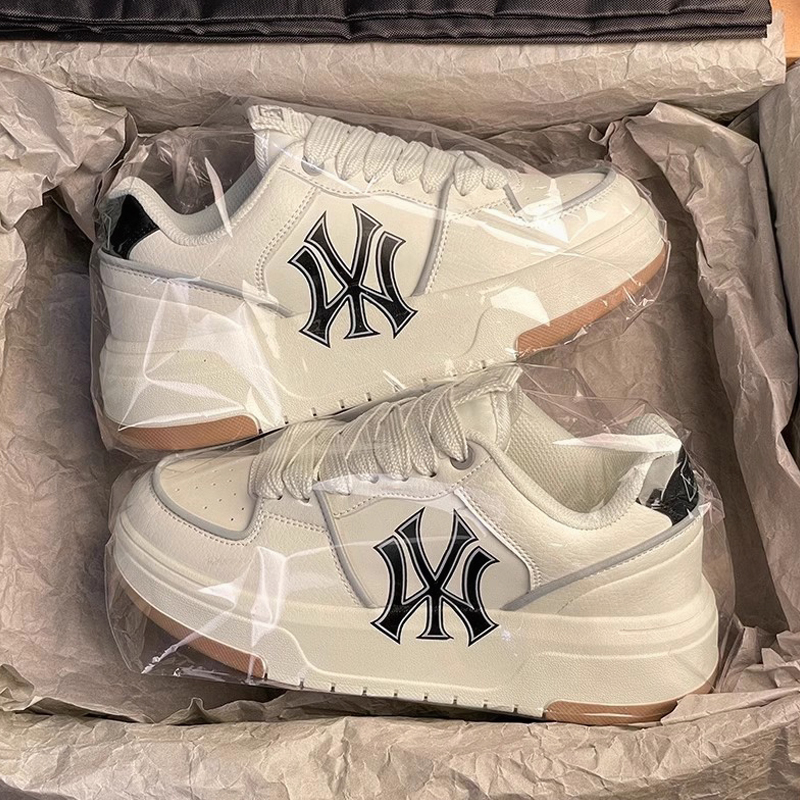 小白鞋纽约洋基队运动休闲板鞋男莆田情侣秋冬季增高厚底学长鞋女主图