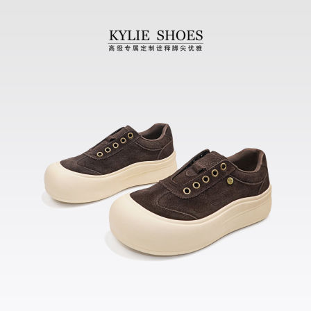 【品牌订单】厚底4cm~翻毛牛皮一脚蹬/送鞋带/送加绒鞋垫kz12.8